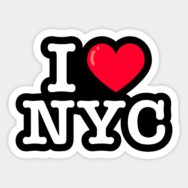 I Heart Nyc Typewriter Style I Love Ny Sticker Teepublic 